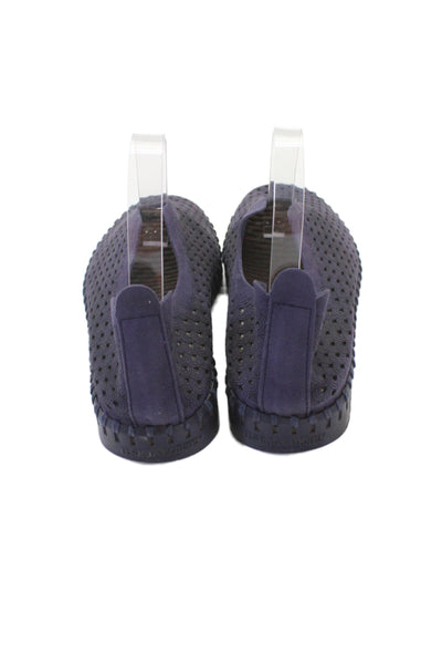 Ilse Jacobsen Womens Printed Slide On Flats Blue Black Size 37 7