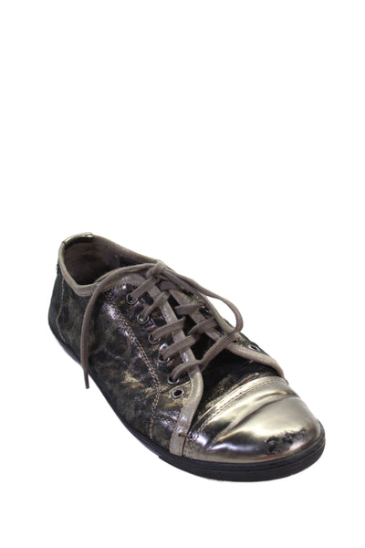 AGL Attilio Giusti Leombruni Womens Animal Print Sneakers Gold Black Size 38 8