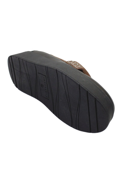 Sanctuary Womens Leather Peacemaker Loafers Black Brown Size 7.5 Medium