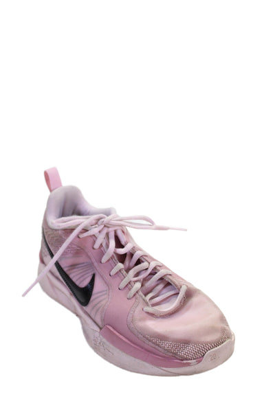 Nike Girls Lace Up Mesh Trim Logo Sabrina 2 Running Sneakers Pink Size 6.5