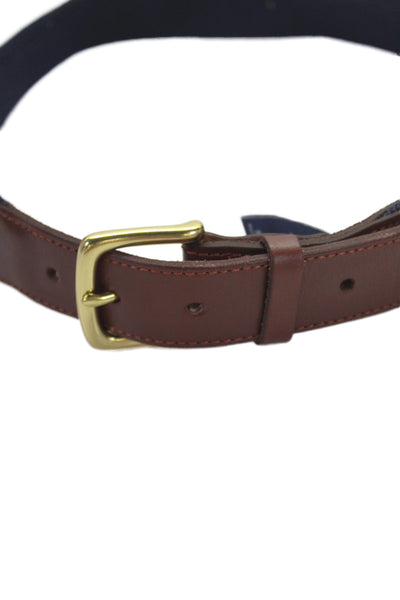 Vineyard Vines Mens Medium Width Logo Buckle Belt Navy White Canvas Size 32