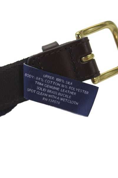 Vineyard Vines Mens Medium Width Logo Buckle Belt Navy Pink Canvas Size 30