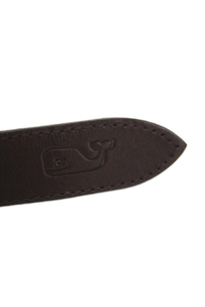 Vineyard Vines Mens Medium Width Logo Buckle Belt Navy Pink Canvas Size 30