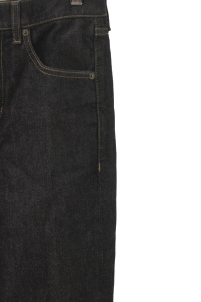 BR Womens Straight Jeans Black Denim Button Mid Rise Size 26