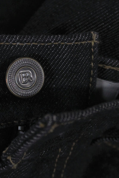BR Womens Straight Jeans Black Denim Button Mid Rise Size 26