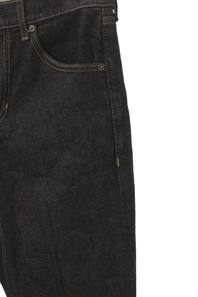 BR Womens Straight Black Jeans Mid Rise Button Cotton Size 26