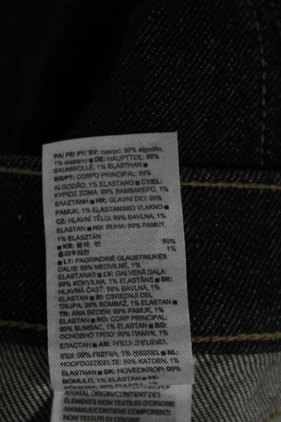 BR Womens Straight Black Jeans Mid Rise Button Cotton Size 26