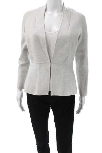 L.K. Bennett Women Basic Gray Viscose Jacket Long Sleeve Size S