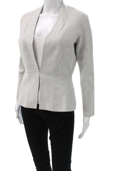 L.K. Bennett Women Basic Gray Viscose Jacket Long Sleeve Size S
