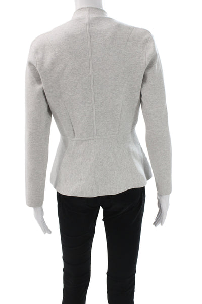 L.K. Bennett Women Basic Gray Viscose Jacket Long Sleeve Size S