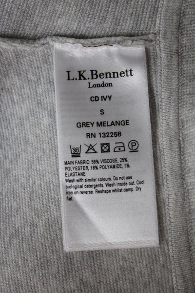 L.K. Bennett Women Basic Gray Viscose Jacket Long Sleeve Size S