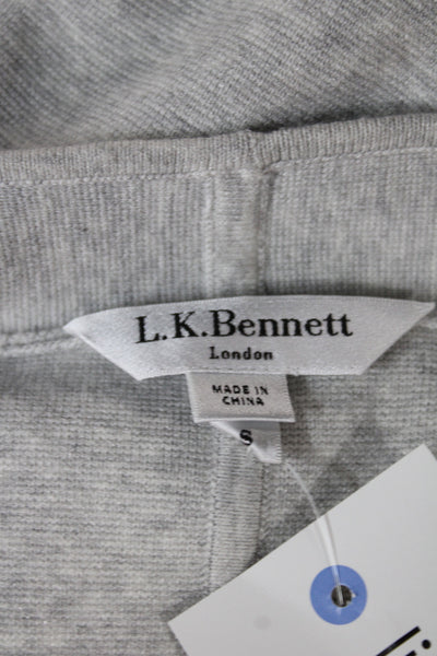 L.K. Bennett Women Basic Gray Viscose Jacket Long Sleeve Size S