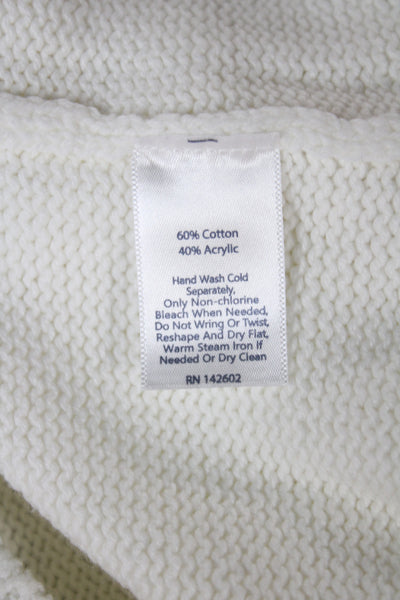 STS Sail To Sable Womens Pullover Sweater White Striped Long Sleeve Size S