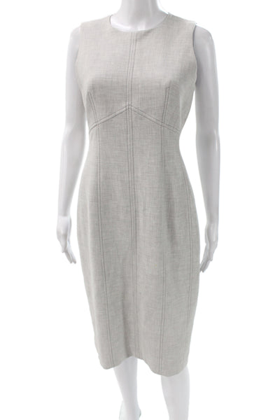 L.K. Bennett Womens Gray Sheath Dress Sleeveless Round Neck Business Size 6