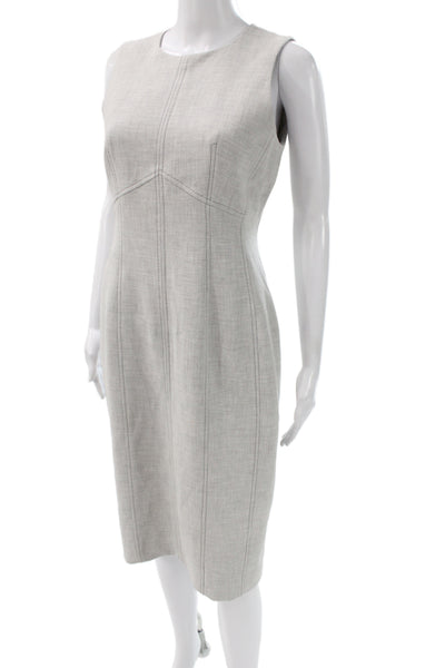 L.K. Bennett Womens Gray Sheath Dress Sleeveless Round Neck Business Size 6