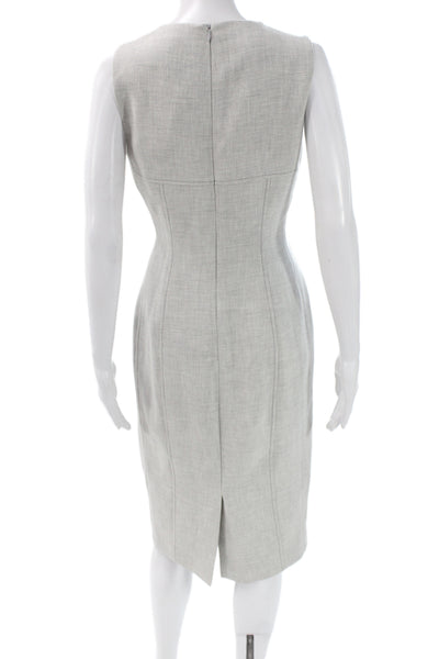L.K. Bennett Womens Gray Sheath Dress Sleeveless Round Neck Business Size 6