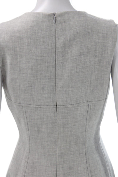 L.K. Bennett Womens Gray Sheath Dress Sleeveless Round Neck Business Size 6