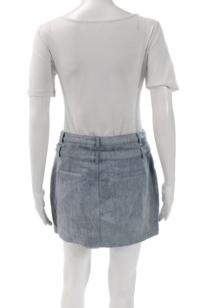 Nonchalant Label Womens Mini Skirt Blue Cotton Button Size M