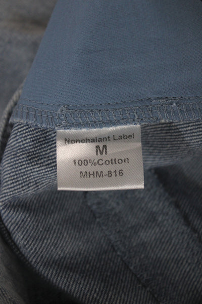 Nonchalant Label Womens Mini Skirt Blue Cotton Button Size M