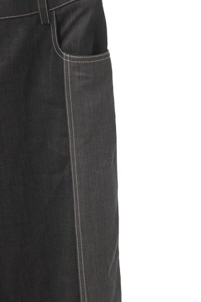 TWP Womens Wide-Leg Black Jeans Button Cotton Blend Size 2