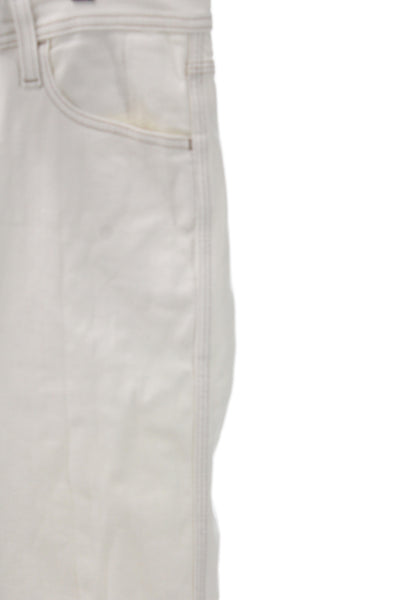 AG Womens White Cropped Jeans Cotton Blend Inseam 27in Size 34