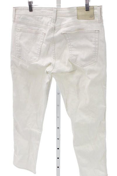 AG Womens White Cropped Jeans Cotton Blend Inseam 27in Size 34