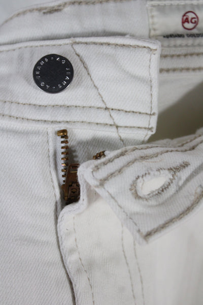AG Womens White Cropped Jeans Cotton Blend Inseam 27in Size 34
