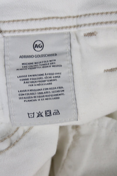 AG Womens White Cropped Jeans Cotton Blend Inseam 27in Size 34