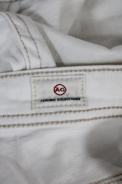 AG Womens White Cropped Jeans Cotton Blend Inseam 27in Size 34