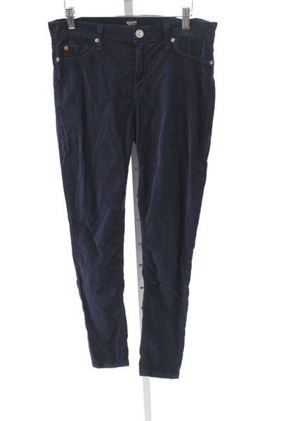 Hudson Womens Corduroy Pants Blue Button Closure Casual Size 29