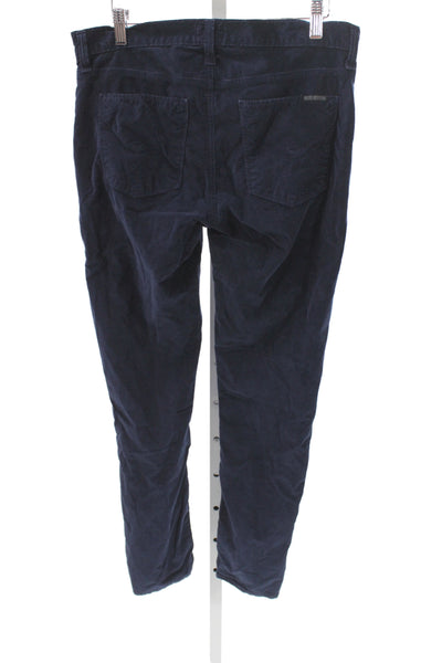 Hudson Womens Corduroy Pants Blue Button Closure Casual Size 29