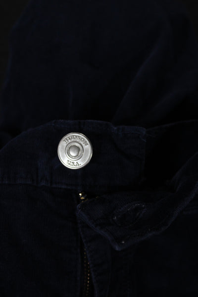 Hudson Womens Corduroy Pants Blue Button Closure Casual Size 29