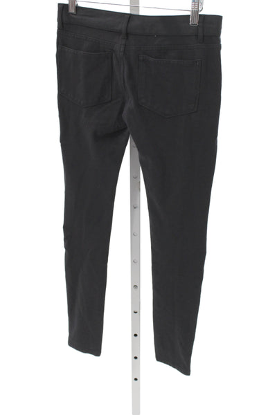 Paige Womens Black Mid Rise Cotton Jeggings Button Size 27