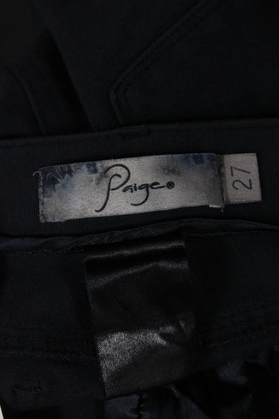 Paige Womens Black Mid Rise Cotton Jeggings Button Size 27