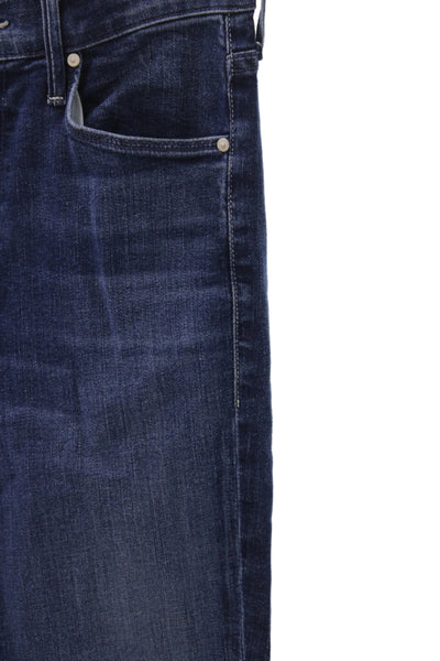 Mother Women Cropped Jeans Blue Cotton Mid Rise Button Size 25