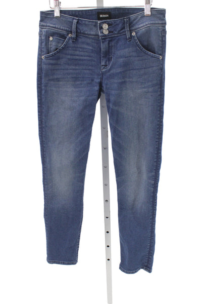 Hudson Women Cropped Mid-Rise Blue Jeans Size 26