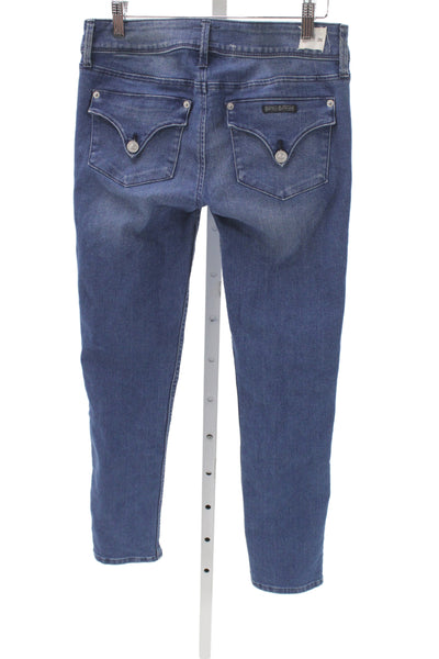 Hudson Women Cropped Mid-Rise Blue Jeans Size 26