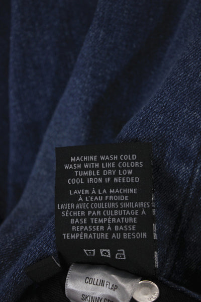 Hudson Women Cropped Mid-Rise Blue Jeans Size 26