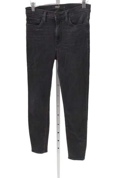 Hudson Womens Skinny Jeans Black Cotton Mid Rise Size 25