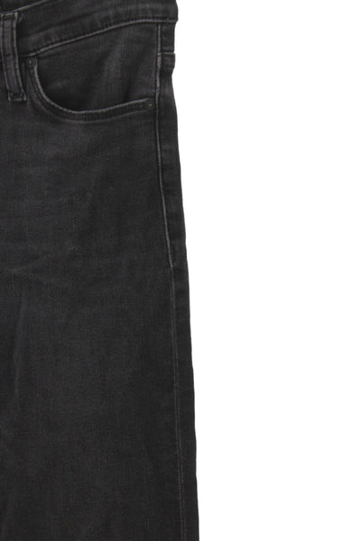 Hudson Womens Skinny Jeans Black Cotton Mid Rise Size 25