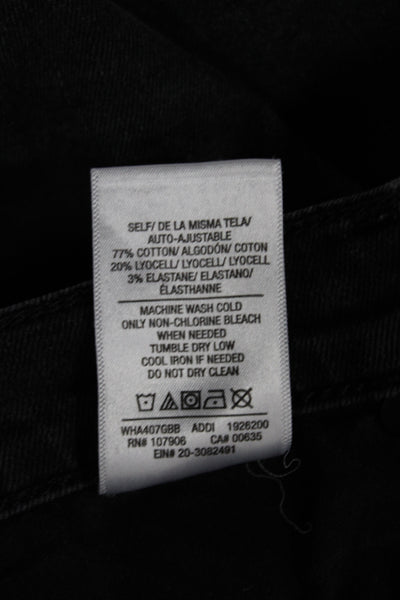 Hudson Womens Skinny Jeans Black Cotton Mid Rise Size 25
