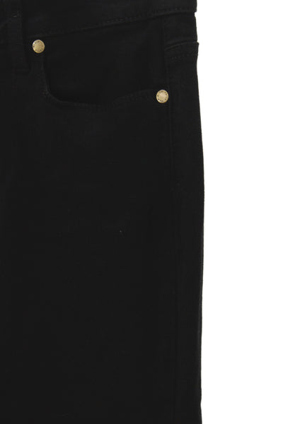 Paige Womens Black High Waist Straight Jeans Cotton Blend Button Size 26