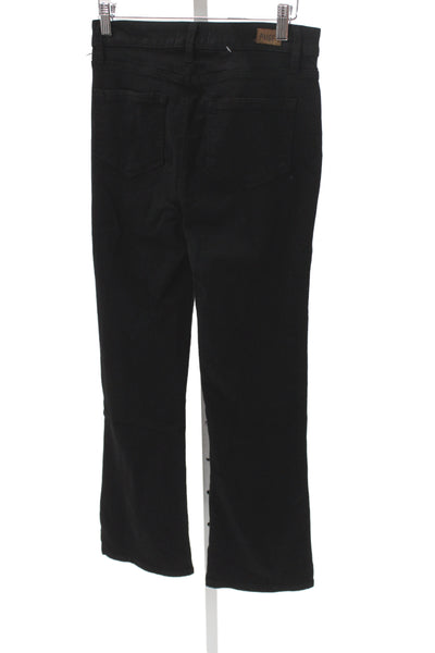 Paige Womens Black High Waist Straight Jeans Cotton Blend Button Size 26