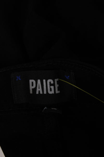 Paige Womens Black High Waist Straight Jeans Cotton Blend Button Size 26