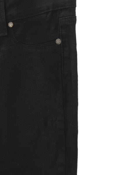 Paige Womens Mid-Rise Black Skinny Jeans Cotton Blend Button 28in Size 25