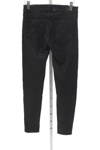 Paige Womens Mid-Rise Black Skinny Jeans Cotton Blend Button 28in Size 25