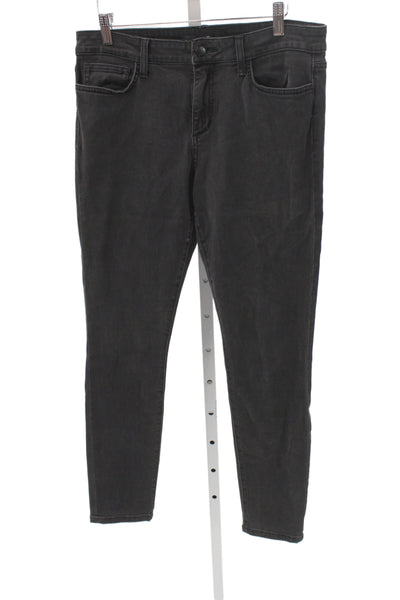 Joes Womens Skinny Black Mid Rise Jeans Cotton Blend Button Fly Size 31