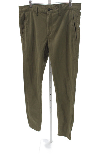 Rag & Bone Mens Green Chino Pants Cotton Button Size 34