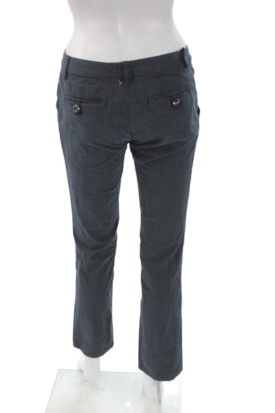 Marc By Marc Jacobs Women Chino Pants Blue Striped 100% Cotton Size 4
