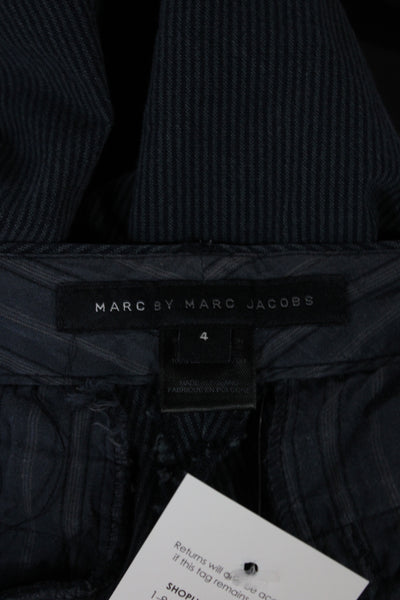 Marc By Marc Jacobs Women Chino Pants Blue Striped 100% Cotton Size 4
